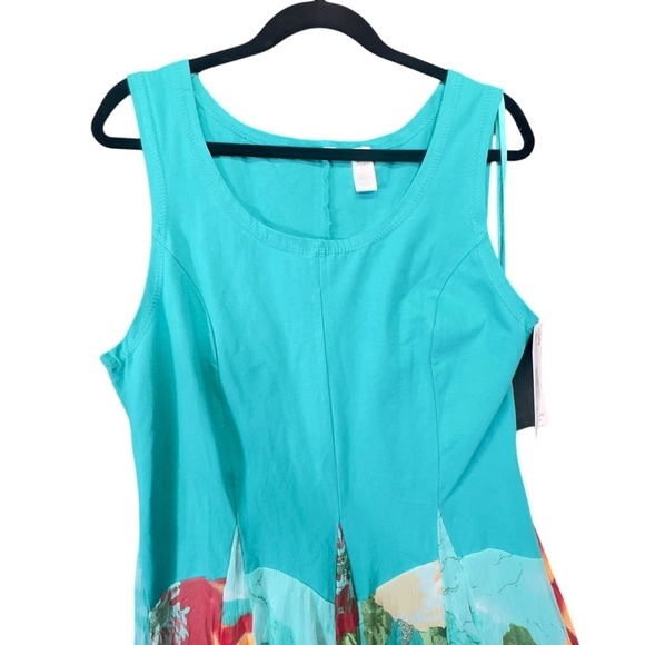 Nwt turquoise floral xl Dalin floral womens dress 2 way wear - Picture 4 of 13